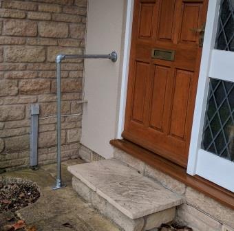 Outdoor Step Handrail Kit Single Rail - Safety Rail - Mobility Grab Rail